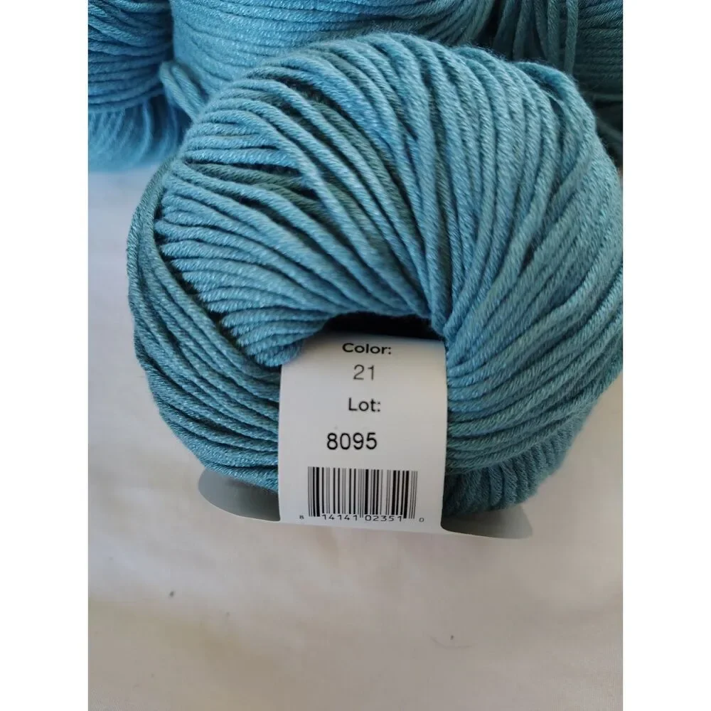 Valley Yarns Southwick Cotton Bamboo Yarn Lot Teal Blue 9 Skeins Soft - Picture 3 of 4